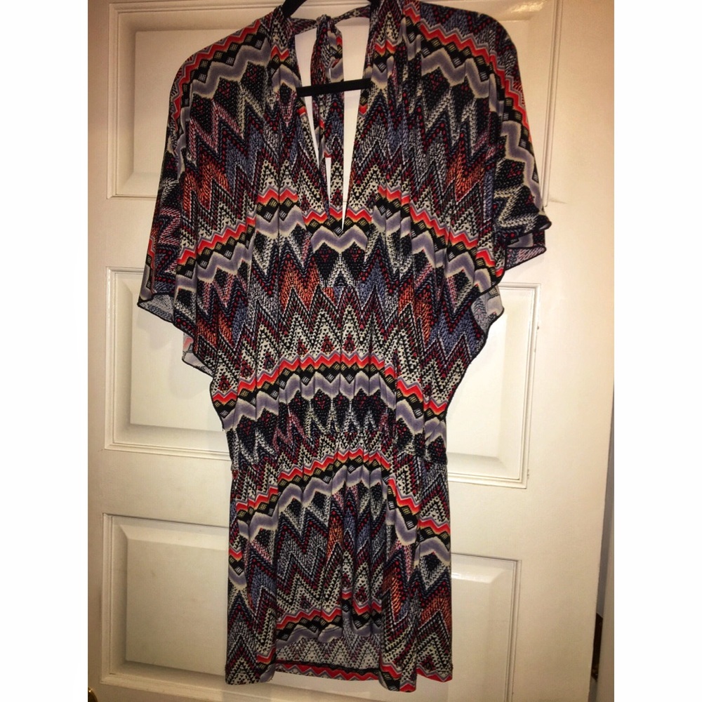 Patterned dress with open back